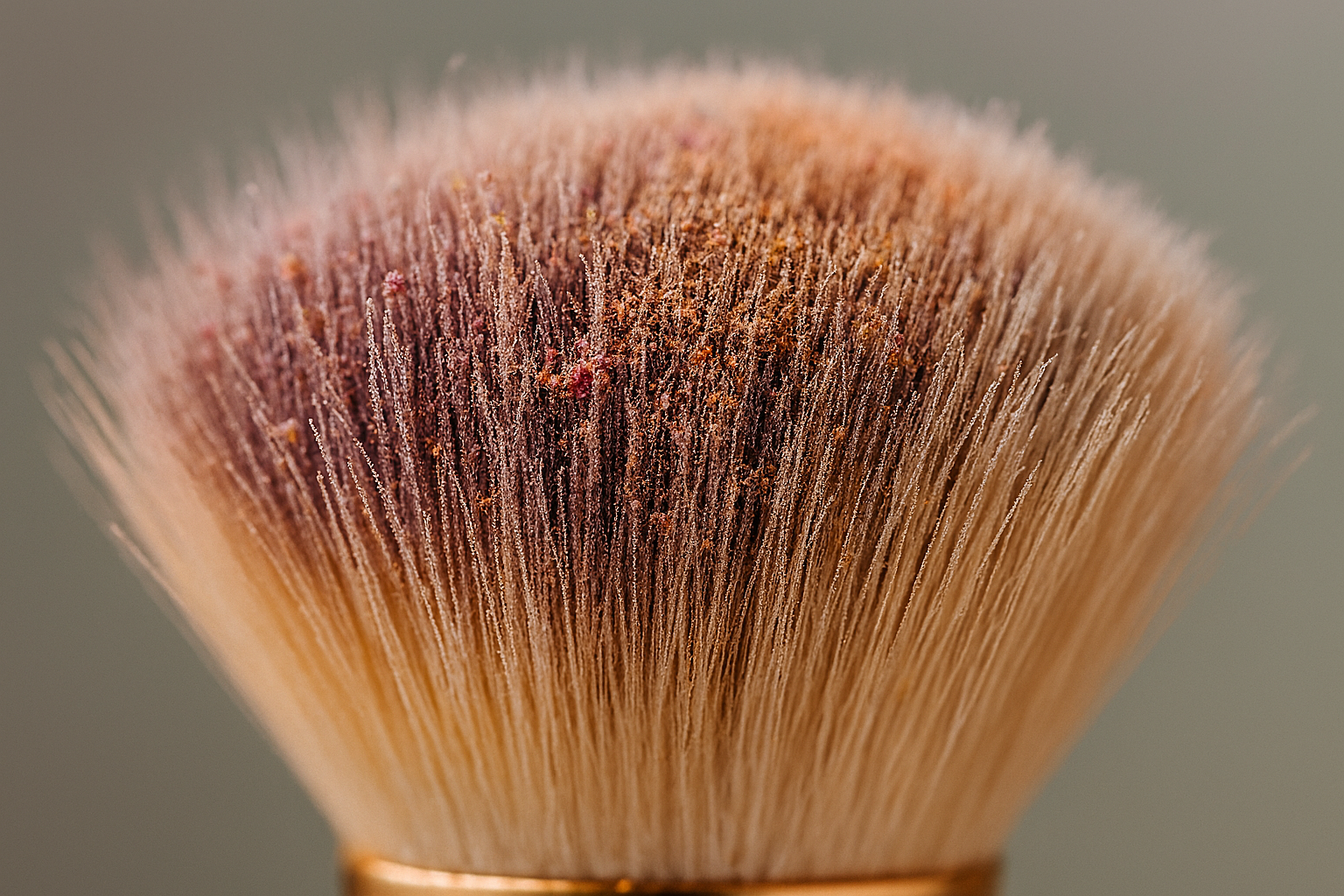 Dirty makeup brush with bacteria and residue